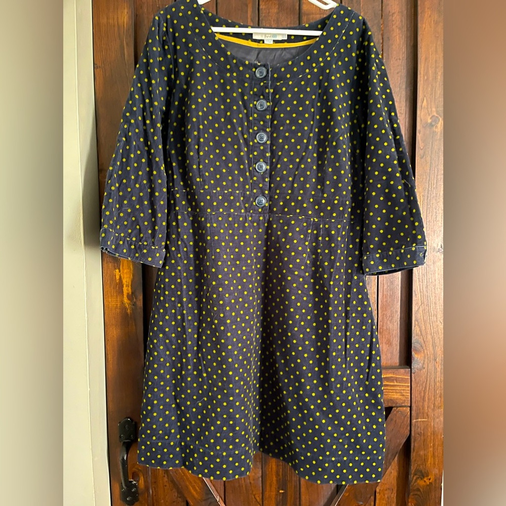 Boden Corduroy polka dot tunic/dress size 16